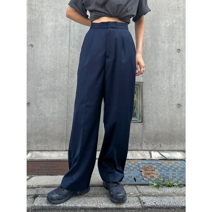 ネイビー | タックストレートパンツ | Ungrid