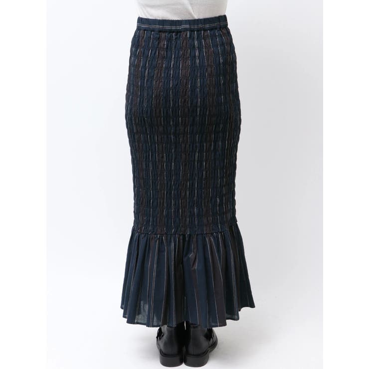 シャーリングデザインストライプスカート | Ungrid | 詳細画像10 