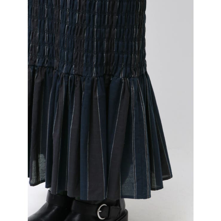 シャーリングデザインストライプスカート | Ungrid | 詳細画像12 