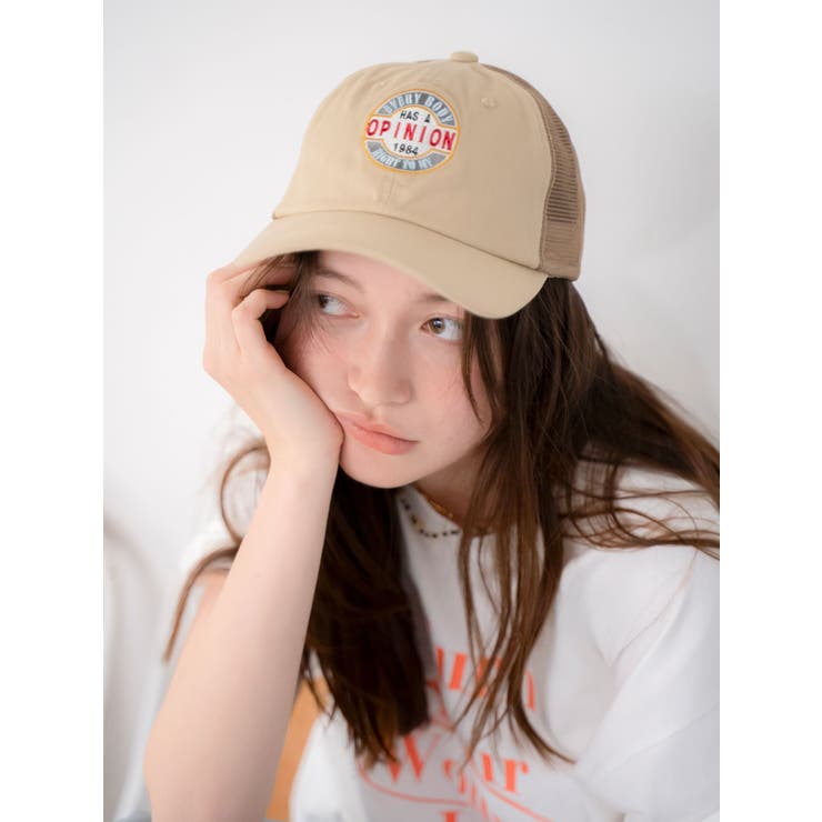 ベージュ | ワッペンデザインメッシュキャップ | Ungrid