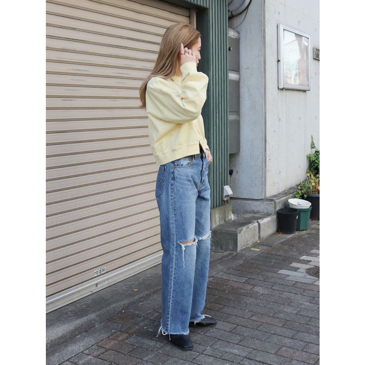 カットオフダメージストレートデニム[品番：MKSW0062870