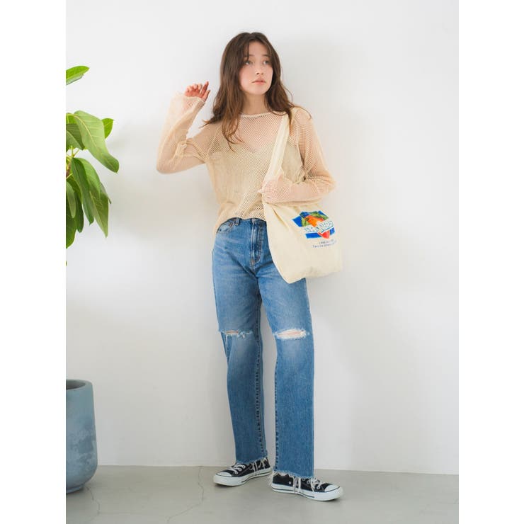 カットオフダメージストレートデニム | Ungrid | 詳細画像5 