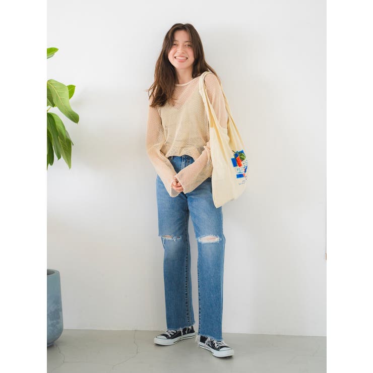 カットオフダメージストレートデニム | Ungrid | 詳細画像7 