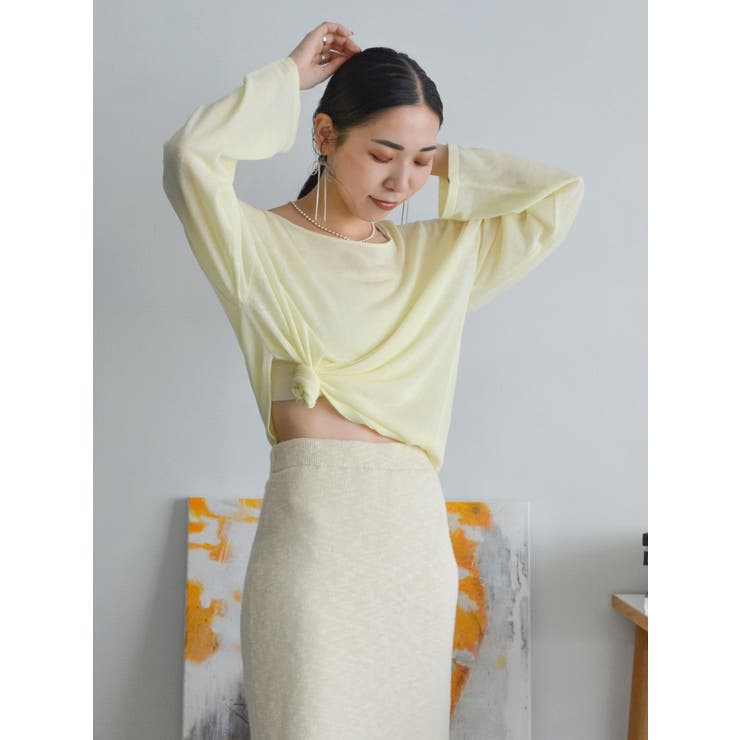 イエロー | シアールーズカラーニット | Ungrid