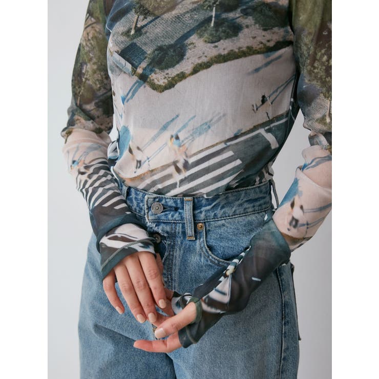 シアープリントチュールロングスリーブTee | Ungrid | 詳細画像10 