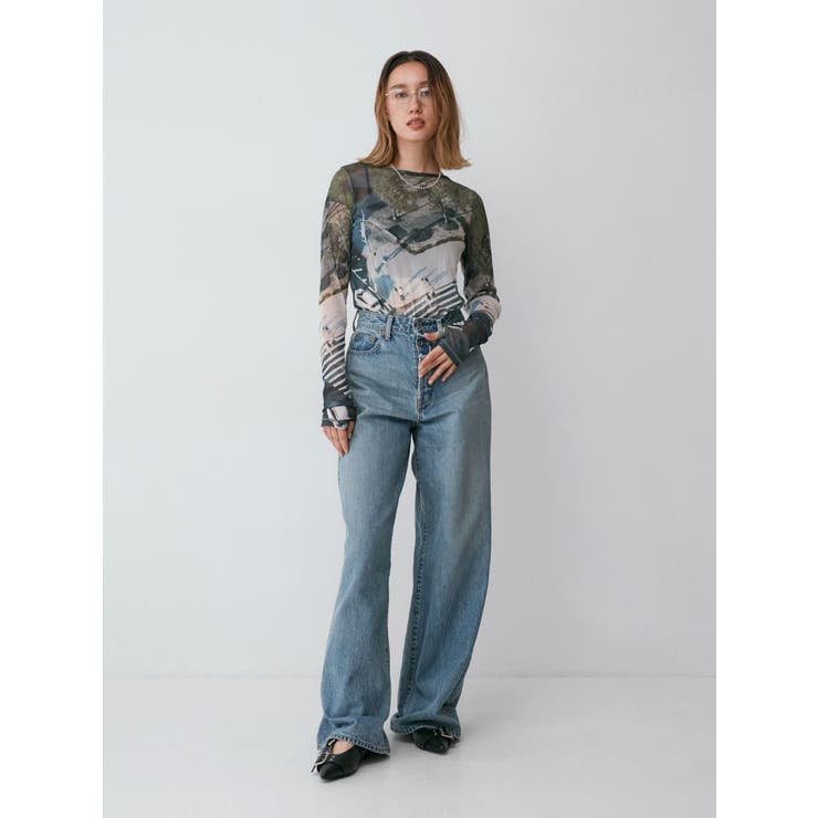 シアープリントチュールロングスリーブTee | Ungrid | 詳細画像11 