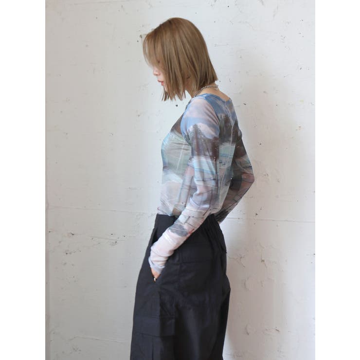シアープリントチュールロングスリーブTee | Ungrid | 詳細画像16 