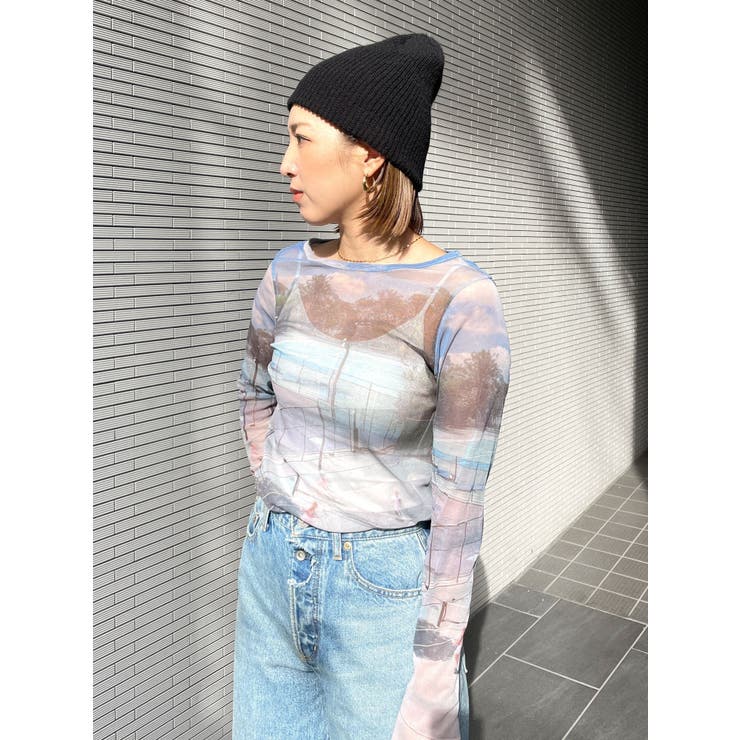 シアープリントチュールロングスリーブTee | Ungrid | 詳細画像22 