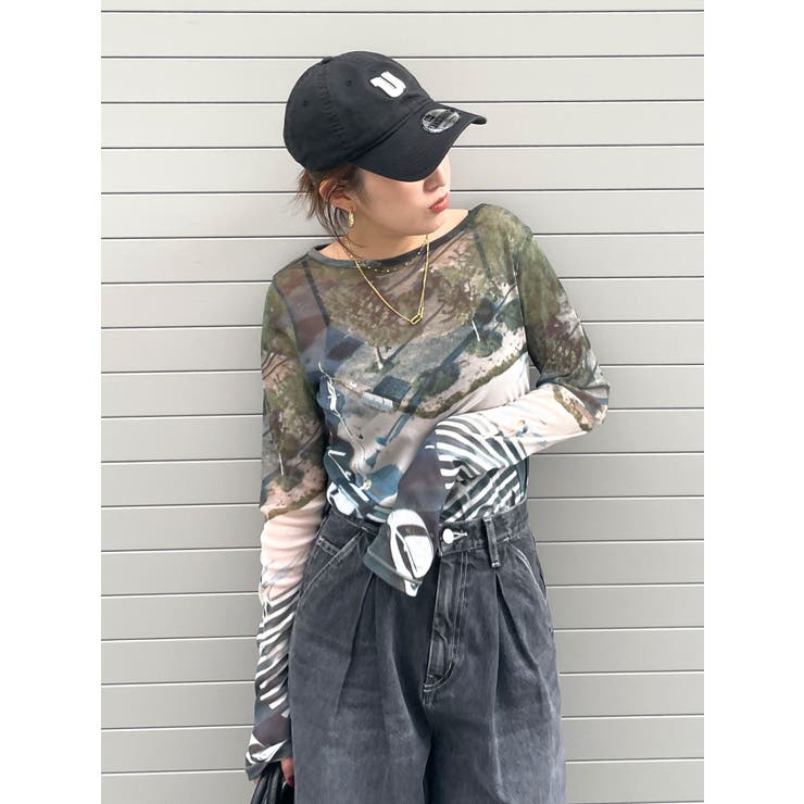 シアープリントチュールロングスリーブTee | Ungrid | 詳細画像25 