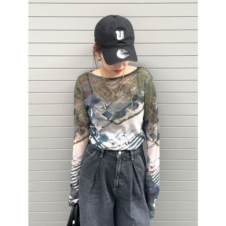 シアープリントチュールロングスリーブTee | Ungrid | 詳細画像26 