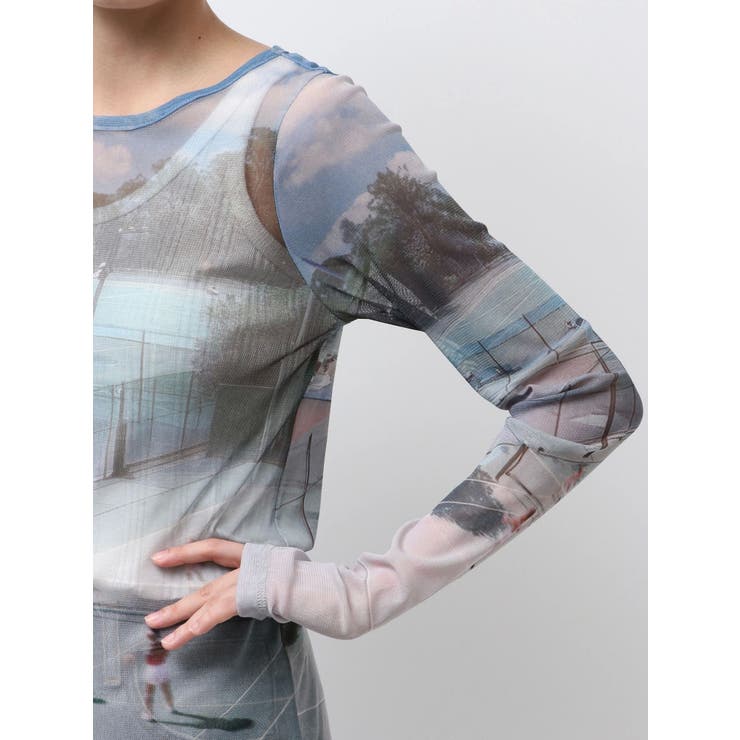 シアープリントチュールロングスリーブTee | Ungrid | 詳細画像32 