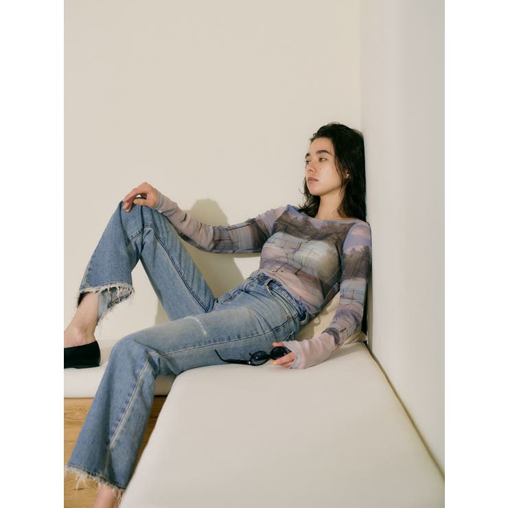 シアープリントチュールロングスリーブTee | Ungrid | 詳細画像5 