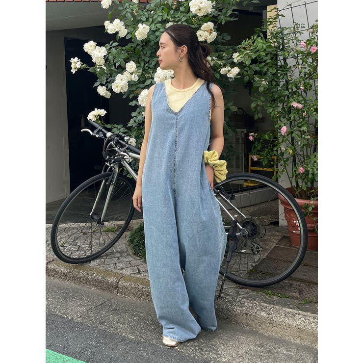 バックオープンデニムサロペット | Ungrid | 詳細画像11 