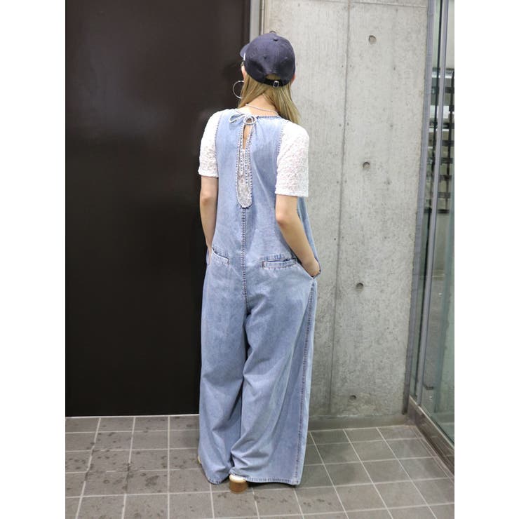 バックオープンデニムサロペット | Ungrid | 詳細画像4 