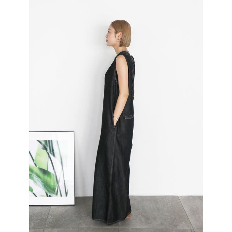 バックオープンデニムサロペット | Ungrid | 詳細画像7 