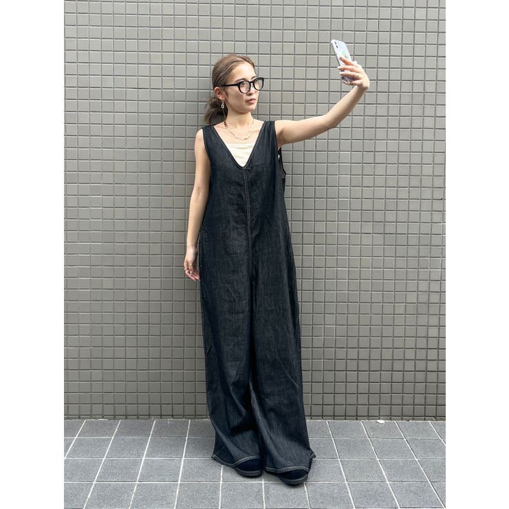 バックオープンデニムサロペット | Ungrid | 詳細画像9 