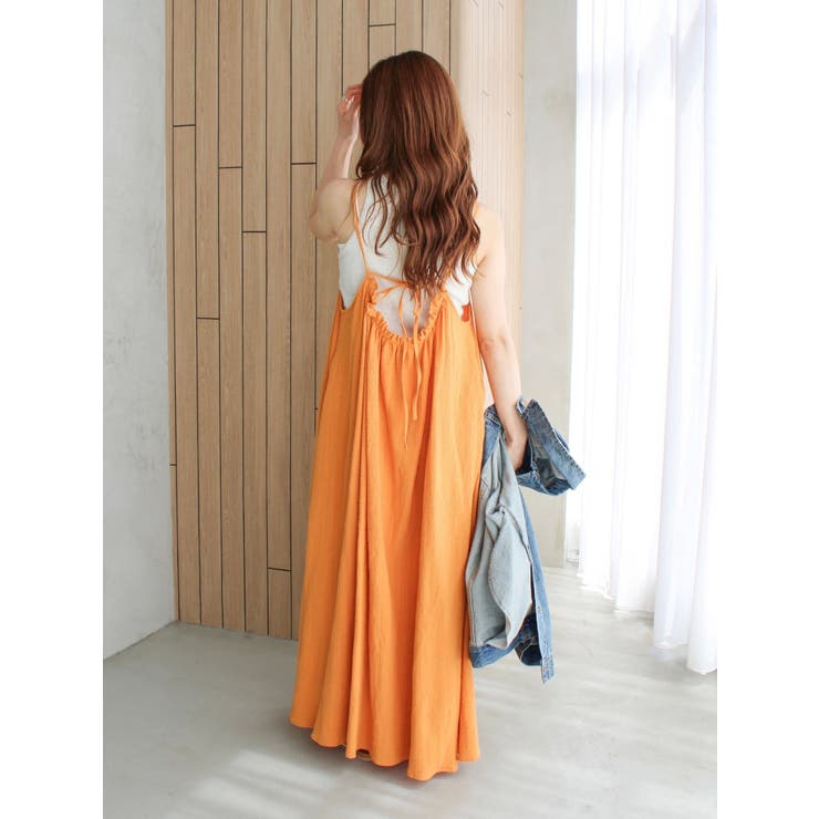 バックオープンギャザーキャミワンピース | Ungrid | 詳細画像4 