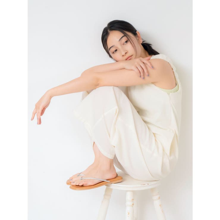 スクエアネックギャザーデザインロンパース | Ungrid | 詳細画像15 