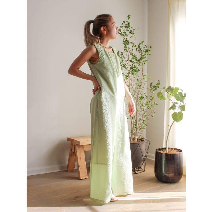 スクエアネックギャザーデザインロンパース | Ungrid | 詳細画像19 