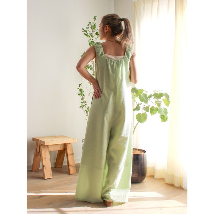 スクエアネックギャザーデザインロンパース | Ungrid | 詳細画像20 