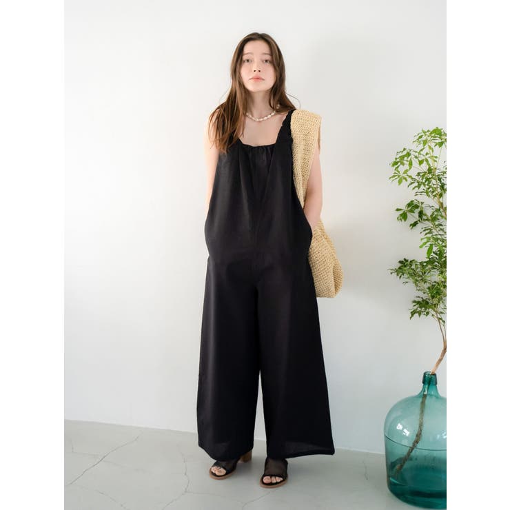 スクエアネックギャザーデザインロンパース | Ungrid | 詳細画像6 