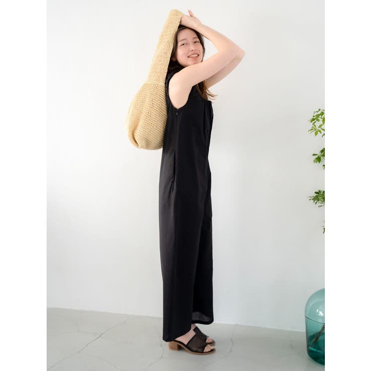 スクエアネックギャザーデザインロンパース | Ungrid | 詳細画像9 