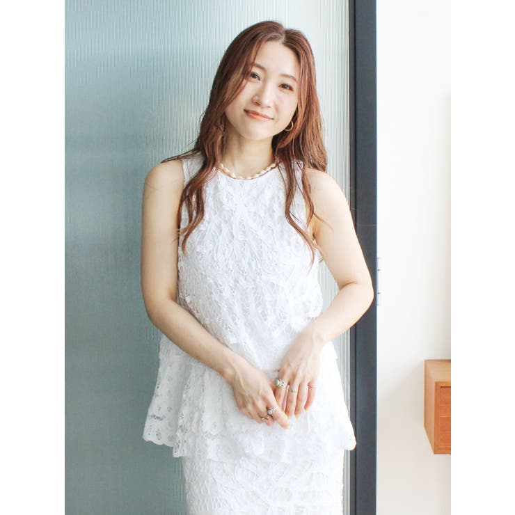 オフホワイト | バテンレーストップス | Ungrid