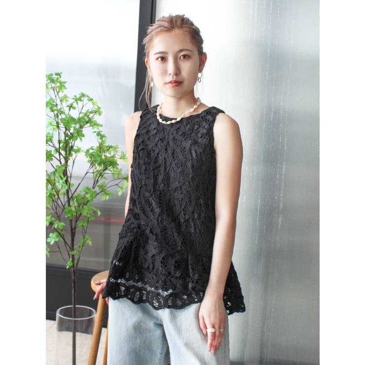 ブラック | バテンレーストップス | Ungrid