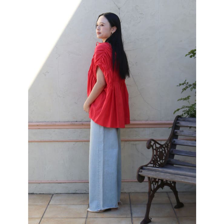 リネン混ギャザーノースリブラウス | Ungrid | 詳細画像12 