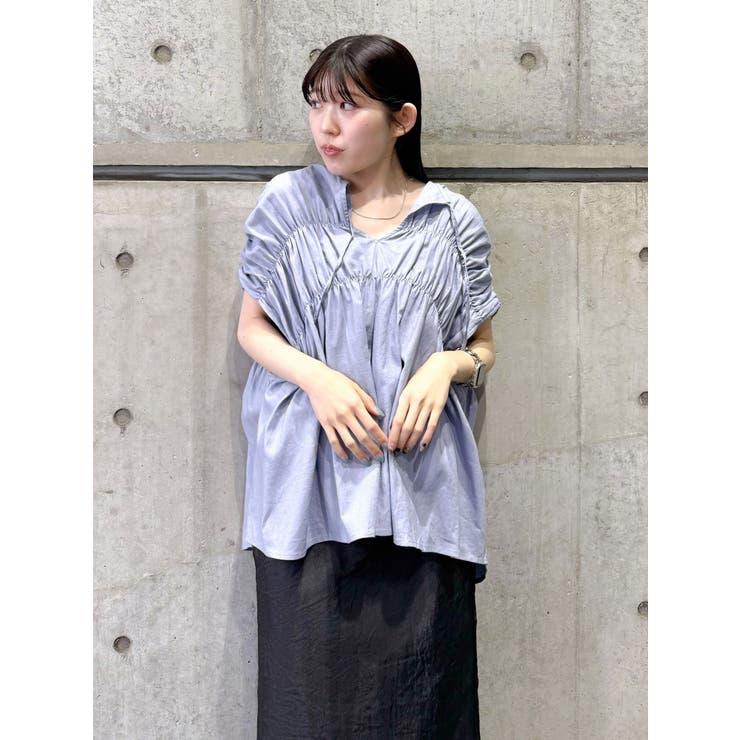 【SALE】　Ungrid リネン混ギャザーノースリブラウス 1125304609 セール】リネン混ギャザーノースリブラウス（シャツ/ブラウス