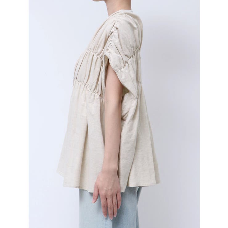 リネン混ギャザーノースリブラウス | Ungrid | 詳細画像17 