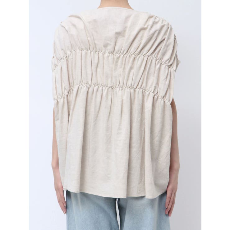 リネン混ギャザーノースリブラウス | Ungrid | 詳細画像18 