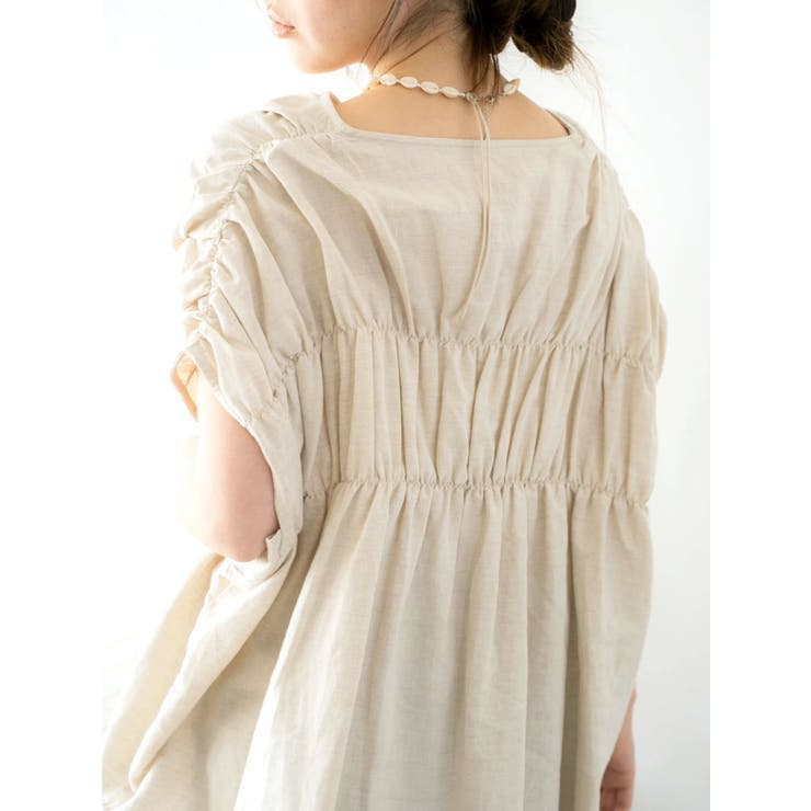 リネン混ギャザーノースリブラウス | Ungrid | 詳細画像5 