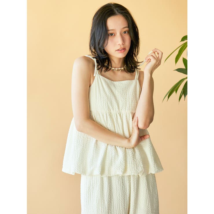 オフホワイト | 【WEB限定】バルーンデザインジャカードキャミ | Ungrid