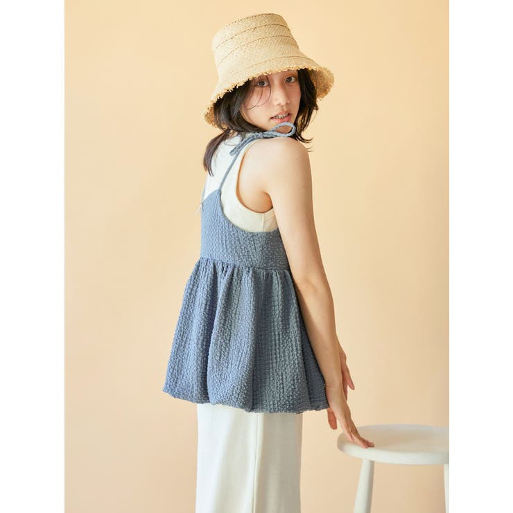 ブルー | 【WEB限定】バルーンデザインジャカードキャミ | Ungrid