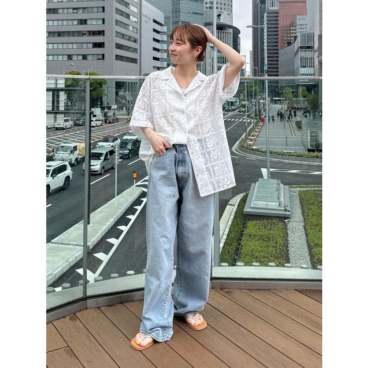 レース開襟ハーフスリーブシャツ | Ungrid | 詳細画像18 