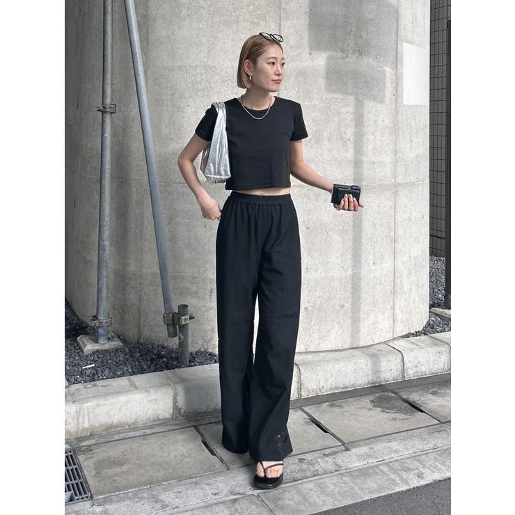 ブラック | カットワークデザインラフパンツ | Ungrid