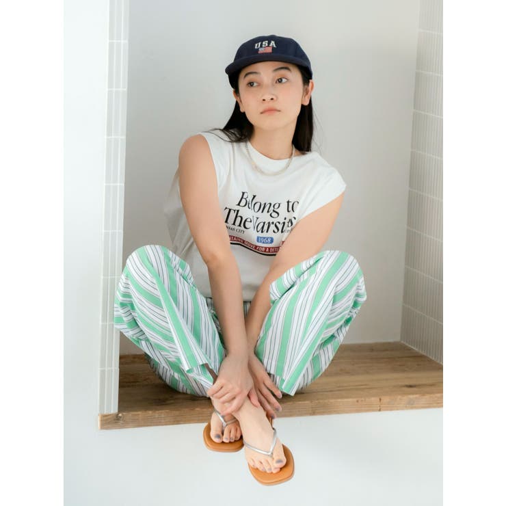 ウエストタックストライプパンツ | Ungrid | 詳細画像10 