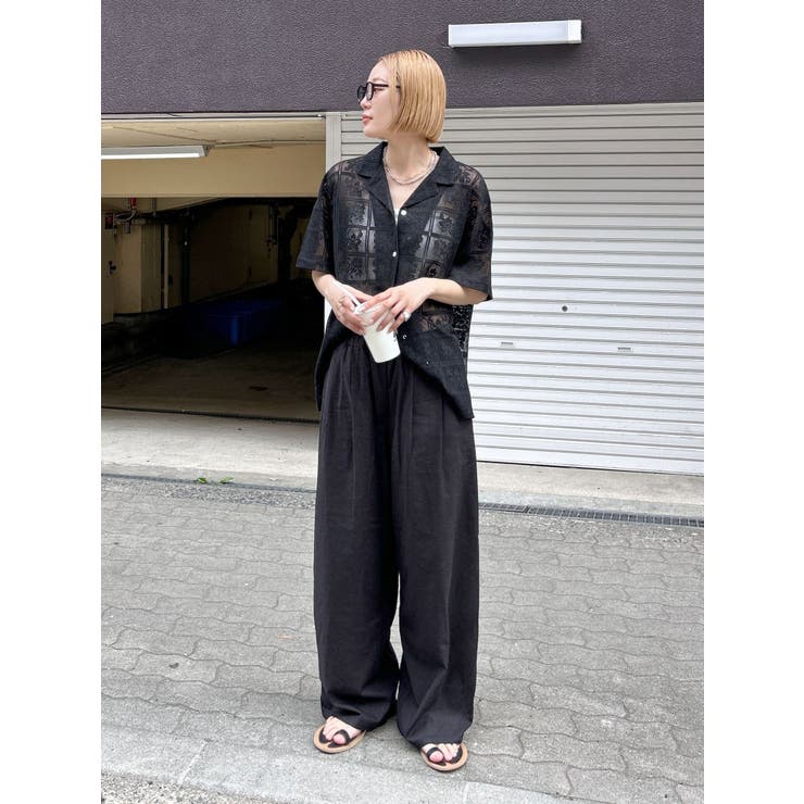 リネン混カーブラフパンツ | Ungrid | 詳細画像1 