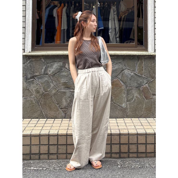 リネン混カーブラフパンツ | Ungrid | 詳細画像12 