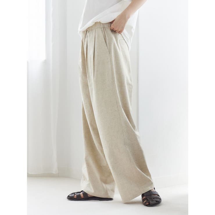 リネン混カーブラフパンツ | Ungrid | 詳細画像3 