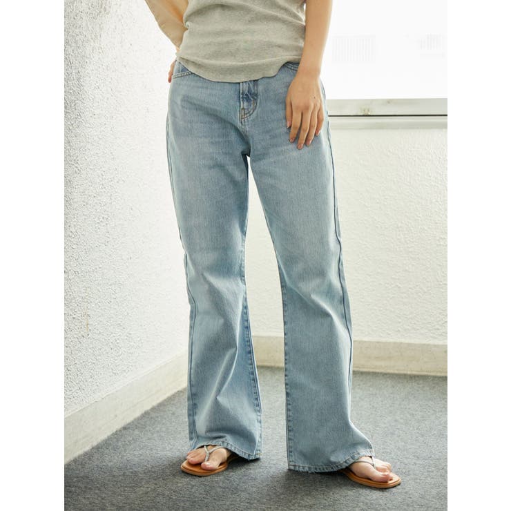 アイスブルー | 【WEB限定】ハイウエストフレアデニム | Ungrid