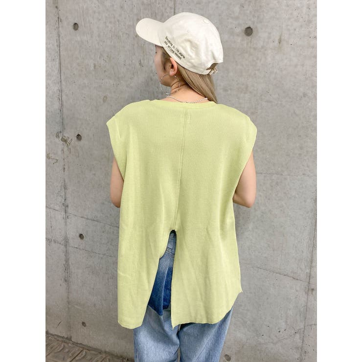 バックスリットワッフルタンクトップ | Ungrid | 詳細画像10 