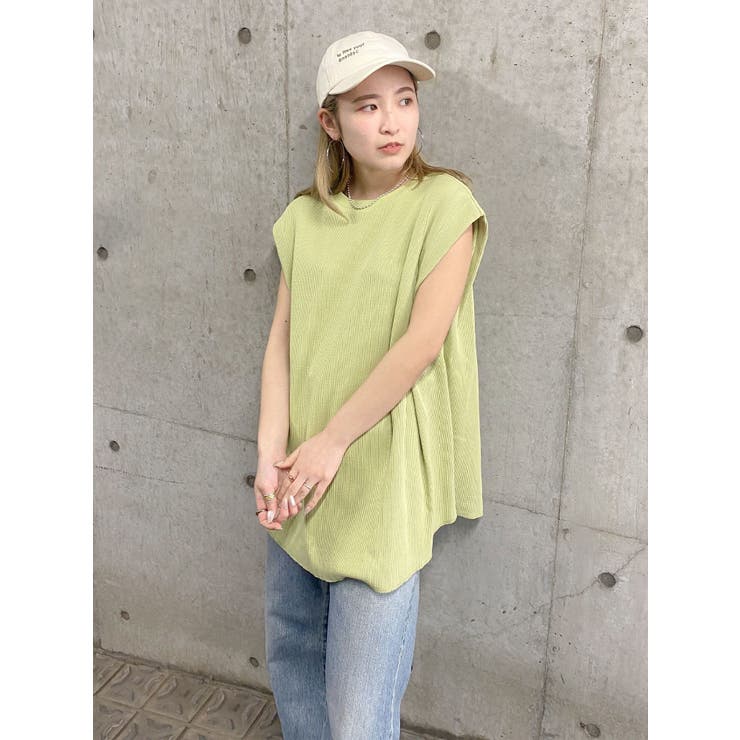 ピスタチオ | バックスリットワッフルタンクトップ | Ungrid