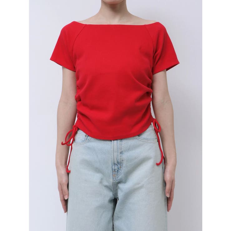 サイドギャザーボートネックTee | Ungrid | 詳細画像14 