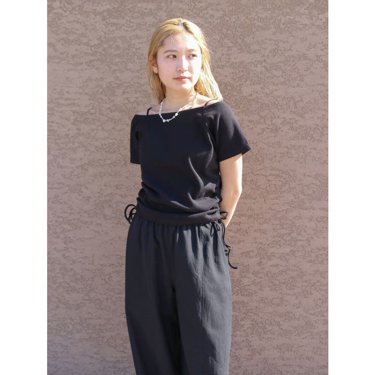 サイドギャザーボートネックTee | Ungrid | 詳細画像2 