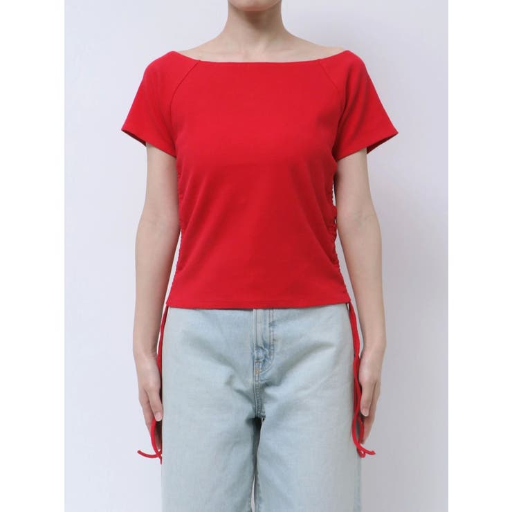 サイドギャザーボートネックTee | Ungrid | 詳細画像21 