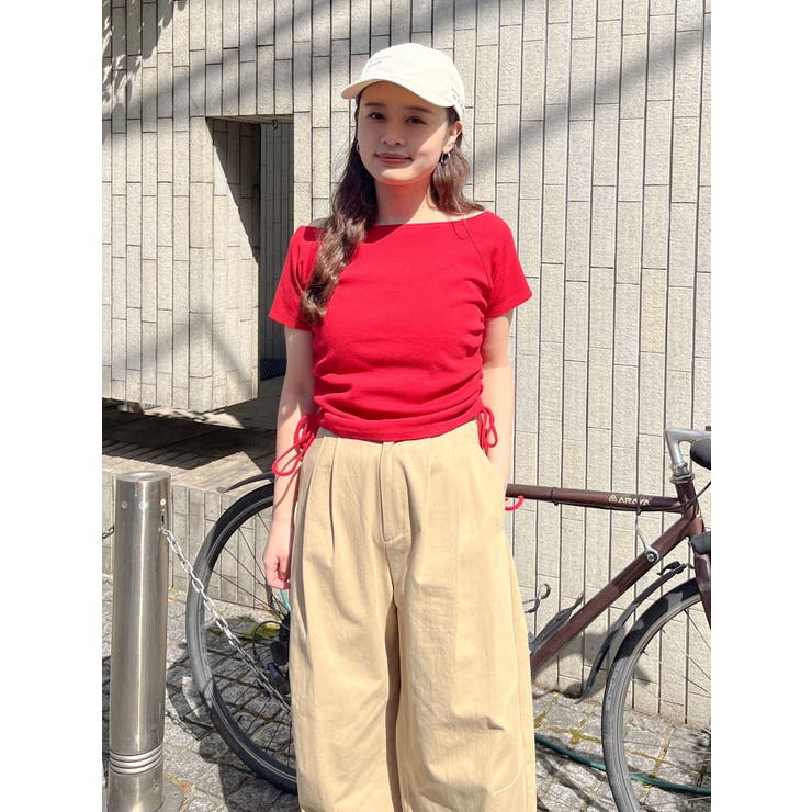 サイドギャザーボートネックTee | Ungrid | 詳細画像8 