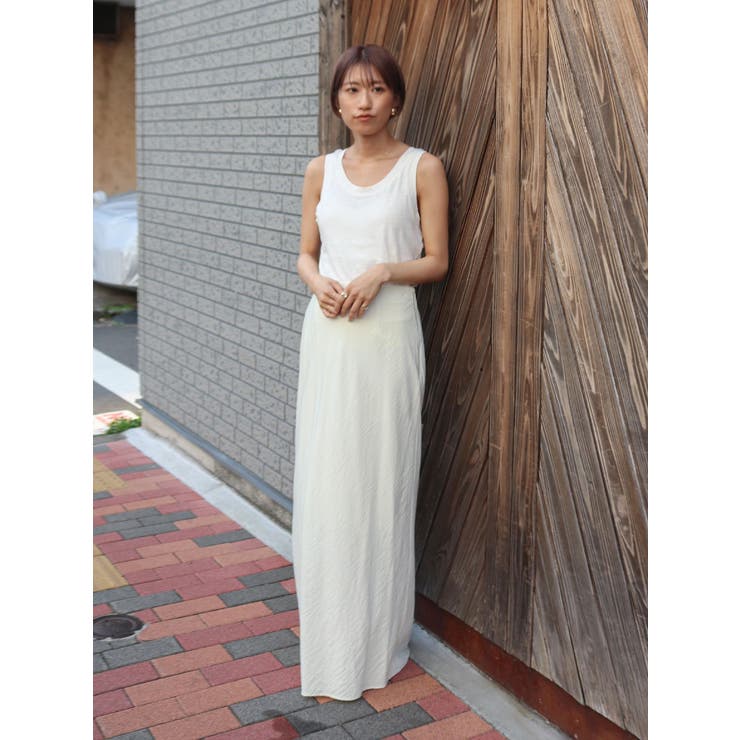 オフホワイト | リネン混タンクトップ | Ungrid