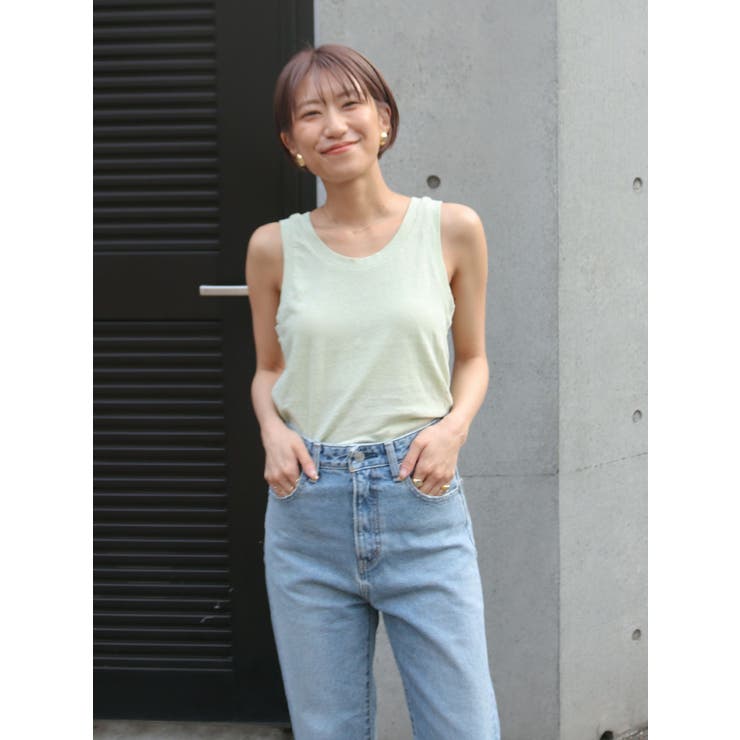 ピスタチオ | リネン混タンクトップ | Ungrid